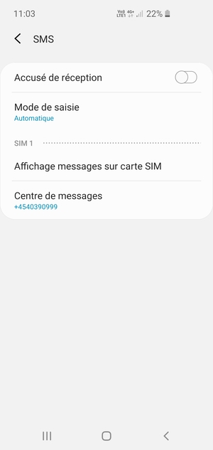 Sélectionnez Centre de messages