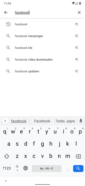 Voer de app-naam in en selecteer Zoeken
