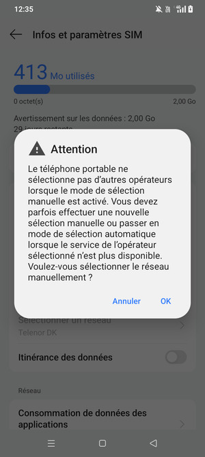 Sélectionnez OK