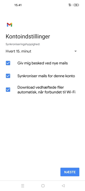 Vælg NÆSTE
