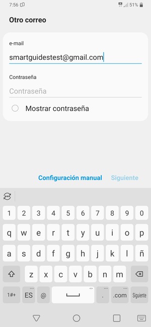 Introduzca su dirección de Gmail y seleccione Siguiente