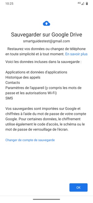 Sélectionnez OK