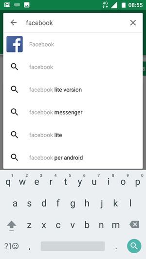 Inserisci il nome dell'app e seleziona Cerca