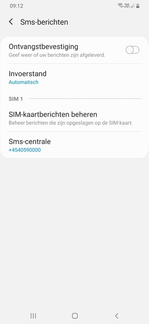 Selecteer Sms-centrale