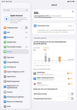 Selecteer Batterij