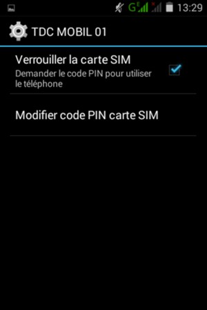 Sélectionnez Modifier code PIN carte SIM