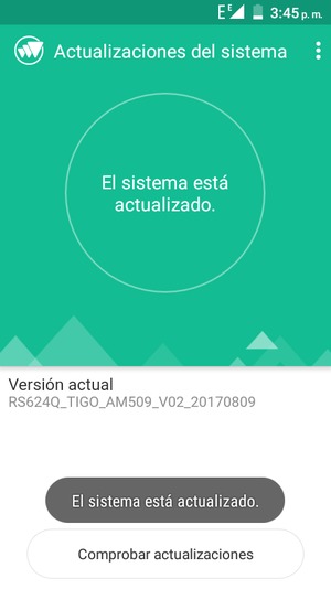 Si su teléfono está actualizado, verá la siguiente pantalla