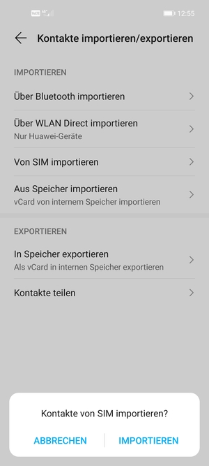 Wählen Sie IMPORTIEREN