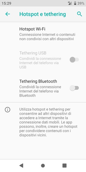 Seleziona Hotspot Wi-Fi
