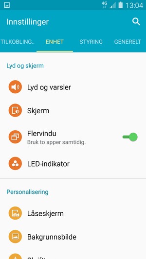 Velg Låseskjerm