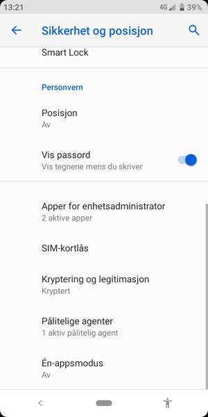 Velg SIM-kortlås