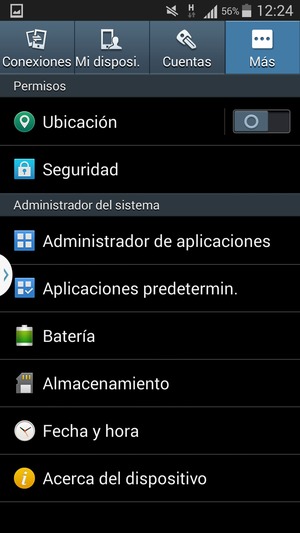Seleccione Seguridad
