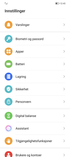 Bla til og velg Sikkerhet