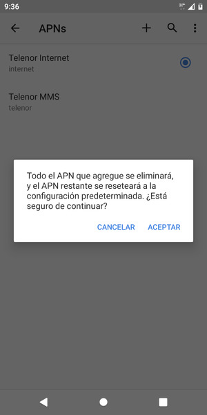 Seleccione ACEPTAR