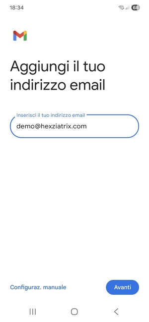 Inserisci il tuo indirizzo email e seleziona Avanti