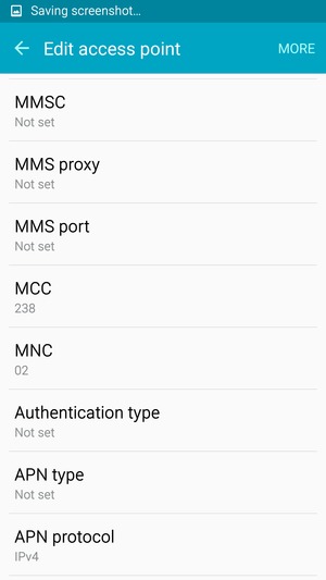Scroll down and enter MMS information