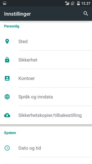 Bla til og velg Kontoer