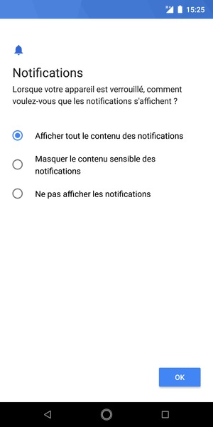 Sélectionnez votre option préférée et sélectionnez OK