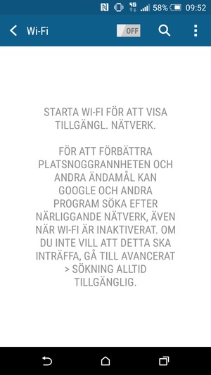 Aktivera Wi-Fi