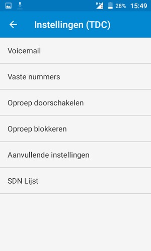 Selecteer Voicemail