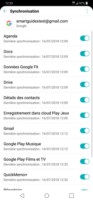 Sélectionnez le bouton du Menu