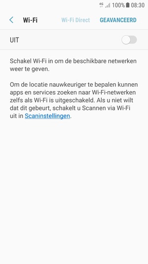 Schakel Wi-Fi in