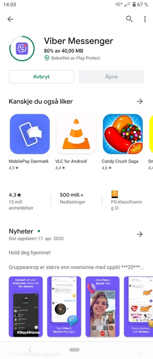 Vent til installasjonen er ferdig