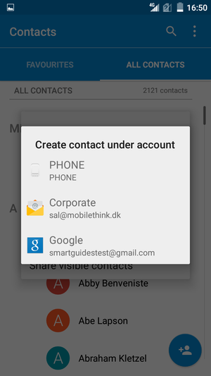 Select your Google account