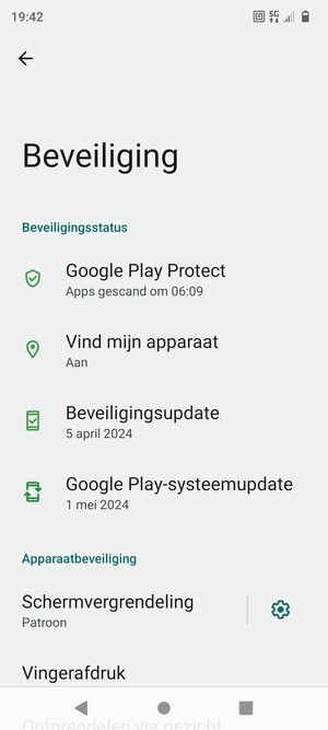 Uw telefoon is nu beveiligd met een schermvergrendeling