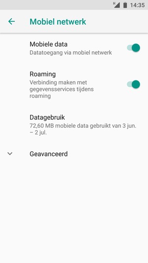 Schakel Roaming in of uit