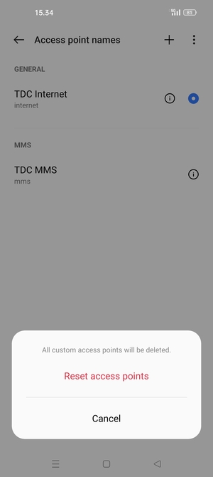 Select Reset access points