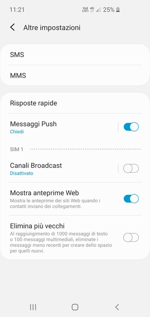 Seleziona SMS