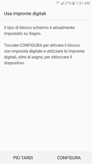 Seleziona PIÙ TARDI