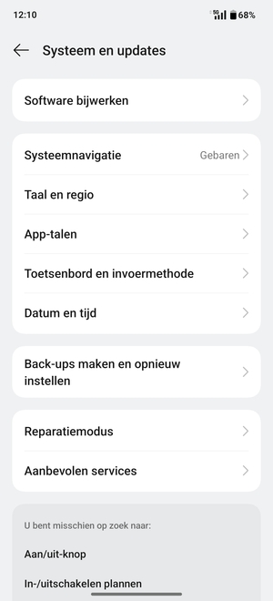 Selecteer Back-ups maken en opnieuw instellen