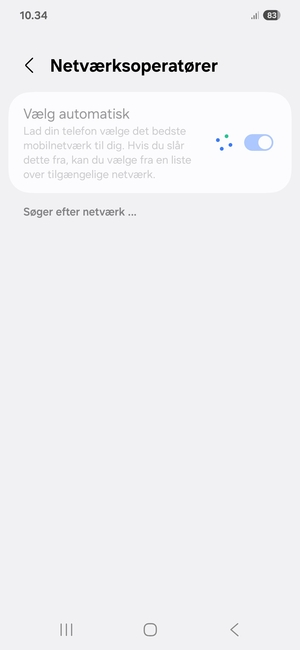 Afvent at søgningen er afsluttet
