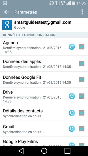 Vos informations seront synchronisées