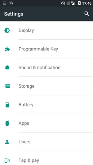 Scroll to and select Battery