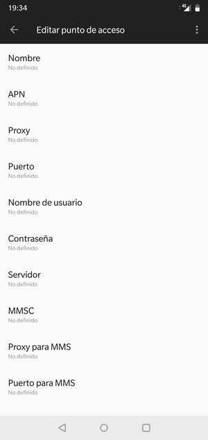 Introduzca la información de MMS