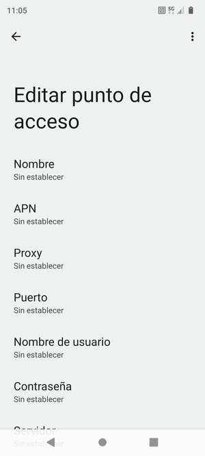 Introduzca la información de MMS