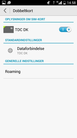 Hvis du ser dette skærmbillede, vælg Roaming