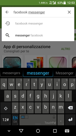 Inserisci il nome dell'app e seleziona Cerca