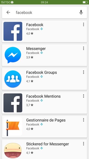 Sélectionnez l'appli