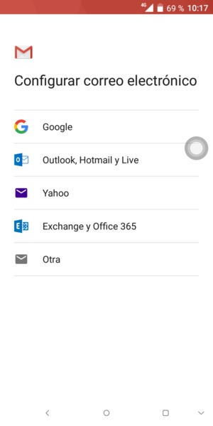 Seleccione Outlook, Hotmail y Live