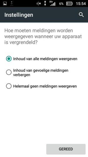 Selecteer GEREED