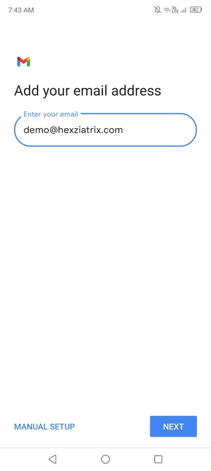 Enter your Email address and select NEXT