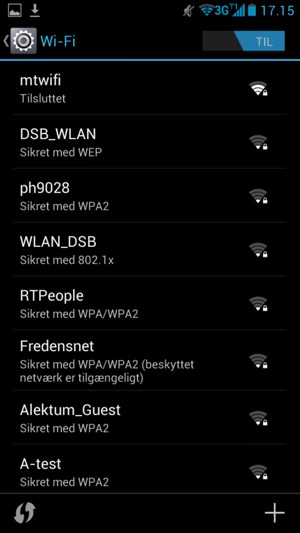 Du er nu tilsluttet Wi-Fi netværket