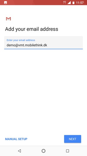 Enter your Email address and select NEXT