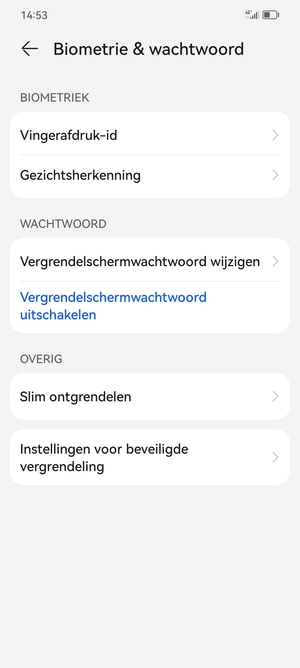 Uw telefoon is nu beveiligd met een schermvergrendeling