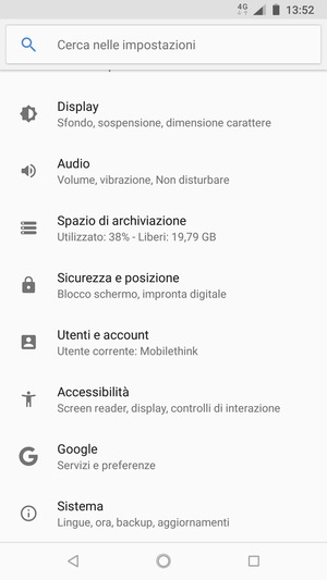Scorri e seleziona Siccurezza e posizione