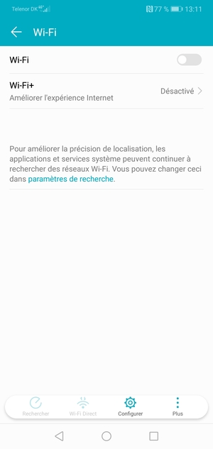 Activer le Wi-Fi